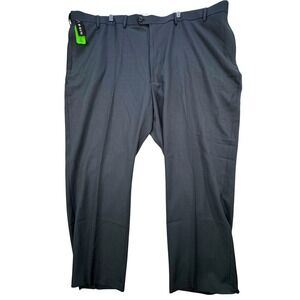 Haggar E-Clo Dress Pant Mens 52x30 Med Grey Classic Fit Stretch Big & Tall NWT